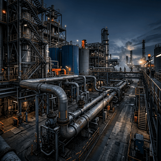 Infraestructura estructural instalada en entorno industrial